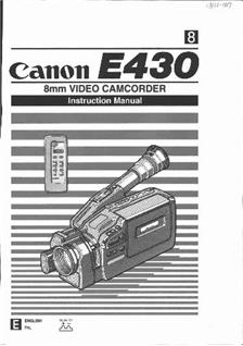 Canon E 430 manual. Camera Instructions.